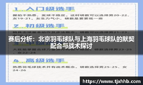 赛后分析：北京羽毛球队与上海羽毛球队的默契配合与战术探讨